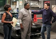 (v.l.n.r.) Tina Butler (Tichina Arnold); Calvin Butler (Cedric the Entertainer); Dave Johnson (Max Greenfield)