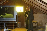 Behind the scenes where Det. Swiski and Hedrick inspect the teacher's attic.