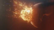 Theia - ein fast marsgroßer Protoplanet - kollidiert mit rund 32.000 Kilometern pro Stunde mit der noch jungen Erde. Damit ist der Weg frei für die Entstehung unseres Mondes.