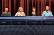 ARD GEFRAGT - GEJAGT FOLGE 911, "Alexander Bommes präsentiert beliebtes Quizformat", am Montag um 18:00 Uhr im ERSTEN. Aufzeichnung zum ARD-Quiz „Gefragt-Gejagt“  Die Kandidaten (v.l.n.r. am Panel): Marc Weber, Heike Meinhold, Tanja Stevanovic, Martin Weber