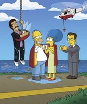 Was ist nur mit Homer (2.v.l.) und Marge (2.v.r.) los?