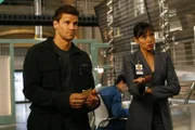 Booth (David Boreanaz, l.); Saroyan (Tamara Taylor, r.)