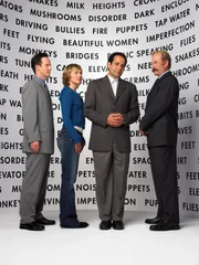v.li.: Lt. Randall Disher (Jason Gray-Stanford), Natalie Teeger (Traylor Howard), Adrian Monk (Tony Shalhoub), Captain Leland Stottlemeyer (Ted Levine).