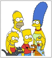 (19. Staffel) - Eine fast normale Familie: (v.l.n.r.) Lisa, Homer, Bart, Marge und Maggie Simpson ...