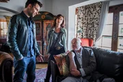 Im Bild (v.li.): Lukas Roither (Jakob Seeböck), Nina Pokorny (Julia Cencig), Reinhard Schattner (Wolfgang Böck).