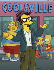 Zur Freude von Bart (r.) und Milhouse (2.v.r.) eröffnet Milo (M.) einen neuen Comic-Laden in Springfield ...
