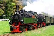 Die ältesten noch betriebsfähigen Loks der HSB bei einer Sonderfahrt auf den Brocken.
