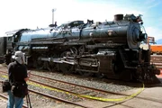 Die legendäre Baldwin-Dampflok 3757 der Santa Fe Railroad, Baujahr 1927, war ursprünglich auf den bergigen Strecken in New Mexico zu Hause. Die legendäre Baldwin-Dampflok 3757 der Santa Fe Railroad, Baujahr 1927, war ursprünglich auf den bergigen Strecken in New Mexico zu Hause.