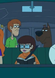 v.li.: Shaggy Rogers, Velma Dinkley, Scooby-Doo