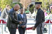 "Humbug" -- Pictured: LL COOL J (Special Agent Sam Hanna), Aunjanue Ellis (Michelle Hanna) and Tye White (Aiden Hanna). The team investigates a burglary at a cyber-security company, but Callen must steer clear of the crime scene after Hetty reveals his girlfriend, Joelle, is one of the lead witnesses. Also, the team discusses their personal holiday travel plans, on NCIS: LOS ANGELES, , Pictured: LL COOL J (Special Agent Sam Hanna), Aunjanue Ellis (Michelle Hanna) and Tye White (Aiden Hanna).