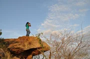 Maggie does some scouting from one of the ranger's view points.