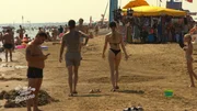Menschen am Strand.