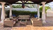 Exterior deck of Eagle Beach property in Aruba. As seen on HGTV's Caribbean Life