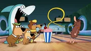 v.li.: Jabberjaw, Yogi Bear, Boo-Boo Bear, Loopy De Loop, Captain Caveman