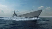 Submarine surfacing.