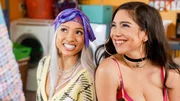 (v.li.): Karrueche Tran (Virginia), Gladys Bautista (Georgia).