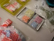 Amsterdam: A close-up of Ecstacy pills in colors. (Photo Credit: R Perring) Amsterdam: A close-up of Ecstacy pills in colors. (Photo Credit: R Perring)