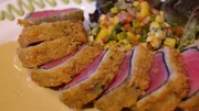 A sushi roll from Chef Chai in Honolulu, as seen on Food Network's Mystery Diners, Season 8.