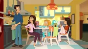 Beim Frühstück besprechen die Eltern von Wendy und Marine, was sie laut Horoskop heute erwartet.
