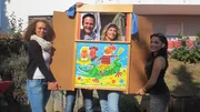 Charleen, Trödel-Experte Andreas Bierschock, Betina und Valentina.