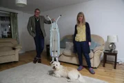 Master Dog trainer Graeme Hall helps teach Willow not to go to war with household appliances.