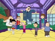 Barry (l.), Akiko (2.v.l.), Steve (3.v.l.), Stan (4.v.r.), Toshi (3.v.r.), Schmuely (2.v.r.), Nathan (r.)