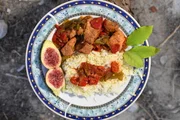 Zu Tisch Euböa - Griechenland Schweinefleisch mit Feigen