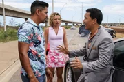 V.l.: Thomas Magnum (Jay Hernandez), Juliet Higgins (Perdita Weeks), Eddie Shin