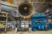 DUBAI - The plane engine during general check.