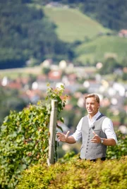 Hans Knauß bei den Dreharbeiten.