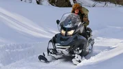 Ep02 - Ed Stafford heading up Changbai Mountain on a snowmobile for the infill of Marooned