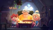 Kito, Maja und Oma Dora entdecken eine Kiste mit leuchtenden Traumkugeln auf dem Dachboden. Sie eröffnen ihnen magische Sagenwelten.