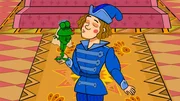 Prinz Ivan und das Froschmädchen küssen sich.