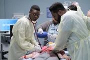 Dr. Mina Okafor (Shaunette Renée Wilson, l.); AJ Austin (Malcom-Jamal Warner, r.)