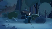 Wolf rüstet sich gegen das Plattfußmonster.