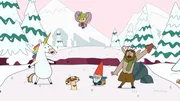 Am Ende jeder Mission frohlocken die fünf Helden: Blümchen, Tupfen, Twinkle, Herbert und Hufius (v.l.n.r.).