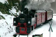 Ein Personenzug gezogen von der Lok 995901.