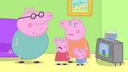 v.li.: Daddy Pig, Peppa Pig, Mummy Pig, George Pig