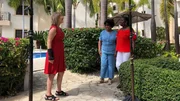 Exterior. Clients Judy and Marcia at Casa Rosa Property in Punta Cana, Dominican Republic. As seen on HGTV's Caribbean Life.