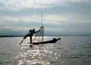 Einbeinfischer auf dem Inle-See. Einbeinfischer auf dem Inle-See.