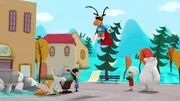 Super-Edgar, genannt "Der große Nieser", spricht zu seinen Anhängern.