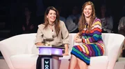 Linda Zervakis und Katrin Bauerfeind (v.l.n.r.) im Studio.