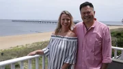 Homebuyers Cheryl and Tom pose for a photo after touring the Chesapeake Bay House in Norfolk, Virginia, as seen on HGTV's Beach Hunters. Homebuyers Cheryl and Tom pose for a photo after touring the Chesapeake Bay House in Norfolk, Virginia, as seen on HGTV's Beach Hunters.