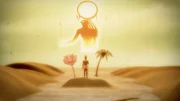 Die Animation stellt eine Hommage und Dankbarkeit an den Sonnengott Ra dar.