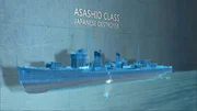 Schematische Darstellung des japanischen Zerst&ouml;rers der Asashio-Klasse. (Pazifikflotte II Productions Inc.)