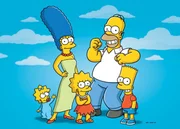 (22. Staffel) - Eine nicht alltägliche Familie: Marge (2.v.l.), Maggie (l.), Bart (r.), Lisa (M.) und Homer Simpson (2.v.r.) ...