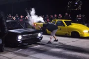 Murder Nova gets pulled to the starting line before his race against Ronnie Hobbs