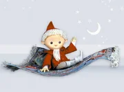 Das Sandmännchen reist mit einem fliegenden Teppich Das Sandmännchen reist mit einem fliegenden Teppich