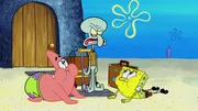 L-R: Patrick, Squidward, SpongeBob.
