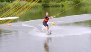 Sabine Heinrich auf der Wasserski-Anlage in Hamm II.